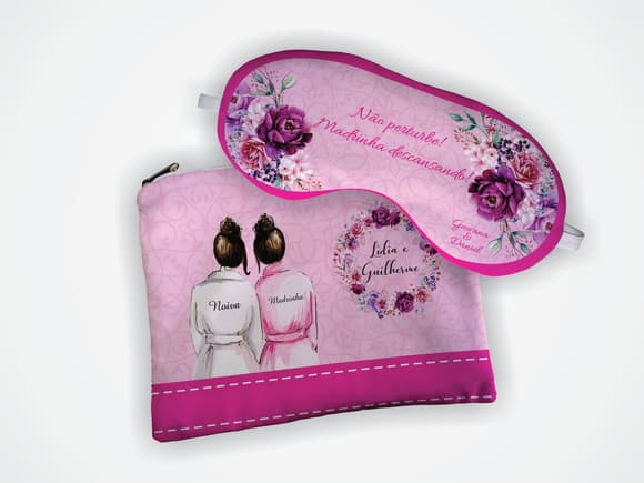 Kit Necessaire + Mascara Madrinha Rosa