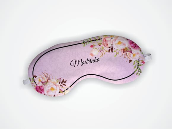 Máscara de Dormir Madrinha Casamento Rosa Floral
