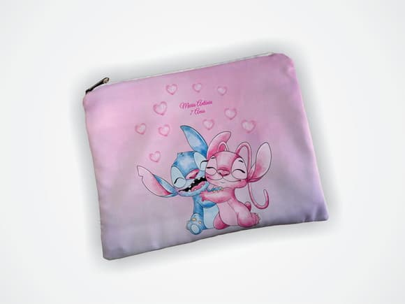 Necessaire 19x13cm Personalizada Stitch e Angel