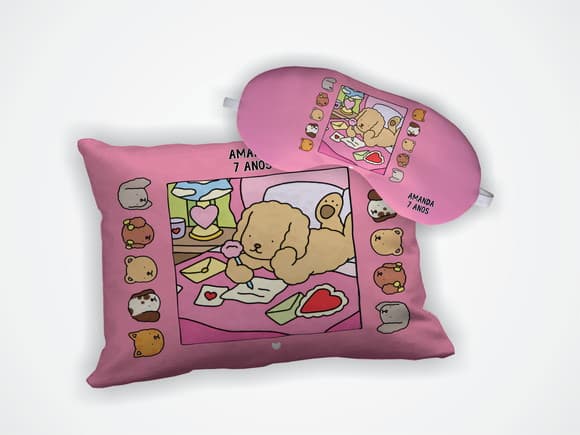 Kit Almofada 18x28cm + Mascara de Dormir Bobbie Goods