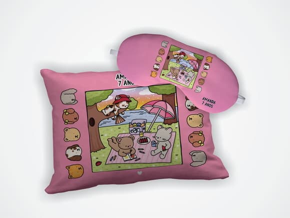 Kit Almofada 18x28cm + Mascara de Dormir Bobbie Goods