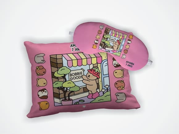 Kit Almofada 18x28cm + Mascara de Dormir Bobbie Goods