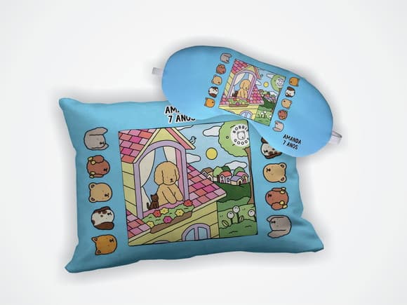 Kit Almofada 18x28cm + Mascara de Dormir Bobbie Goods