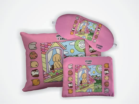 Kit Almofada 18x28 + Mascara + Nécessaire Bobbie Goods