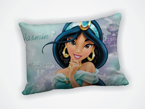 Lembrancinha Mini Almofada 18x28cm Princesa Jasmine