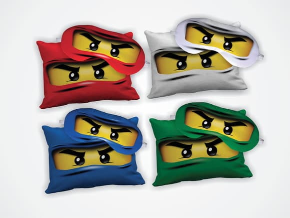Kit Almofada 18x28cm + Mascara de Dormir Ninjago