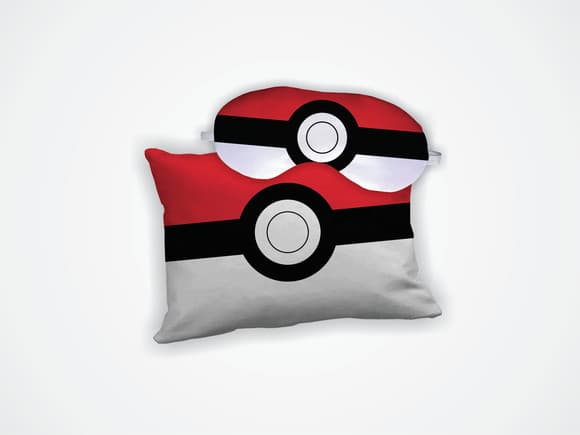 Kit Almofada 18x28cm + Mascara de Dormir Pokemon