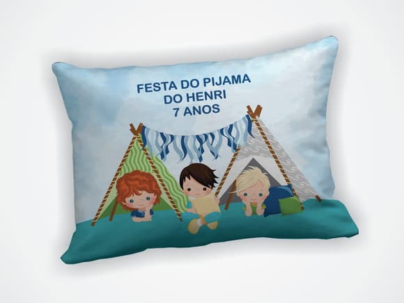 Almofada 18x28cm Personalizada Festa Pijama Meninos