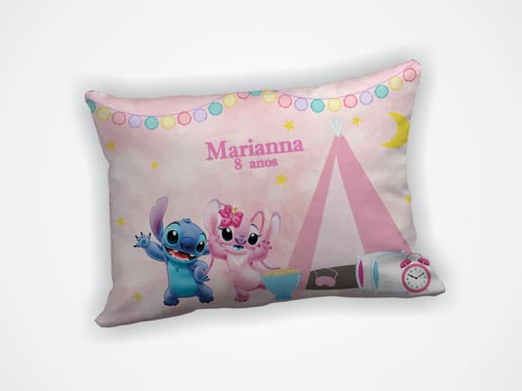 Almofada 18x28cm Personalizada Noite Pijama Stitch
