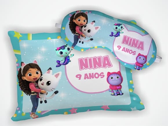 Kit Almofada 18x28cm+ Mascara de Dormir Gabby