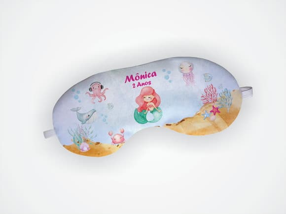 Mascara Dormir Personalizada Fundo do Mar Sereia