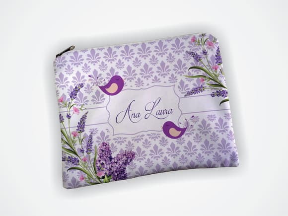Nécessaire Personalizada Floral Lilas