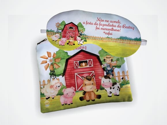 Kit Personalizado Necessaire + Mascara Fazendinha