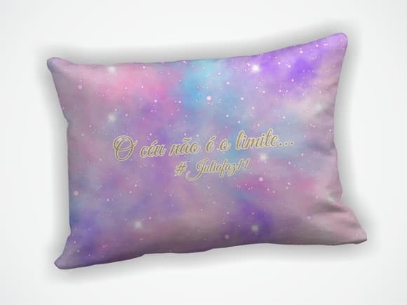 Almofada 18x28cm Personalizada Galáxia Rosa