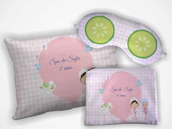 Kit Almofada 18x28cm+ Mascara + Nécessaire Spa