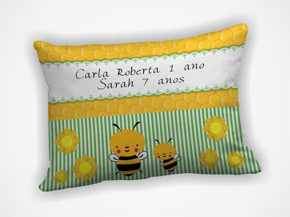 Almofada 18x28cm Personalizada Abelha
