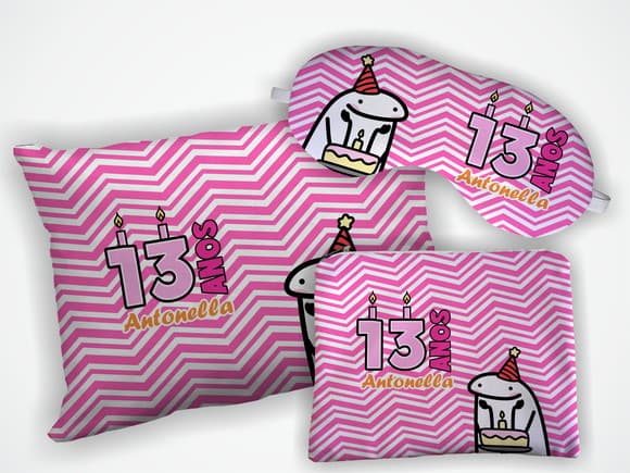 Kit Almofada 18x28cm+ Mascara + Nécessaire Flork