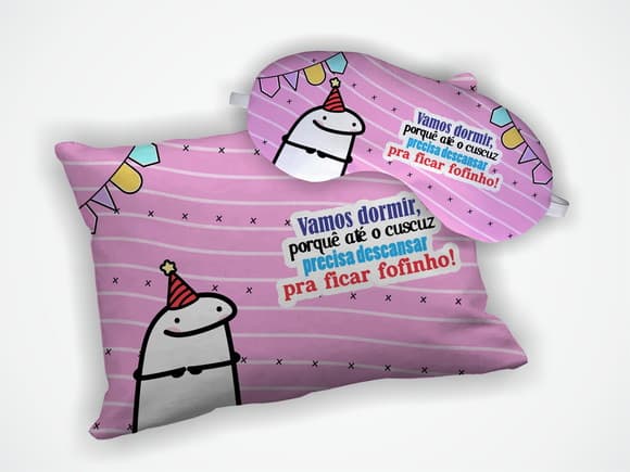 Kit Almofada 18x28cm + Mascara de Dormir Flork