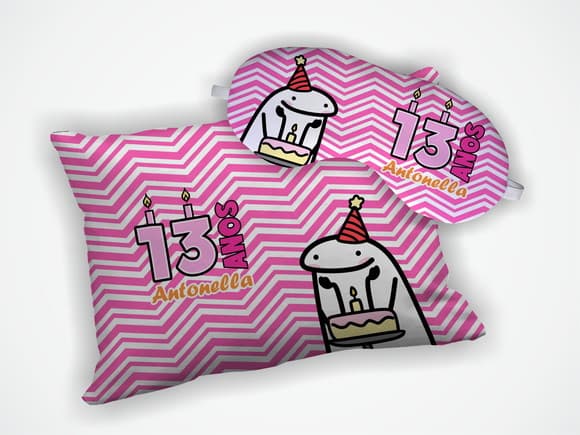 Kit Almofada 18x28cm + Mascara de Dormir Flork