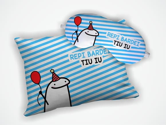 Kit Almofada 18x28cm + Mascara de Dormir Flork