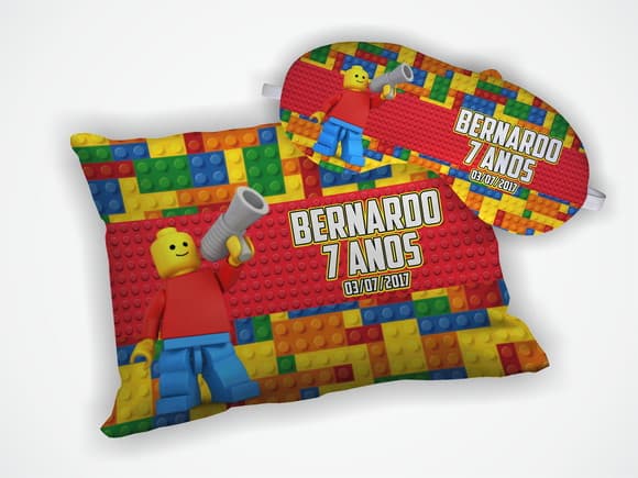 Kit Almofada 18x28cm+ Mascara de Dormir Lego