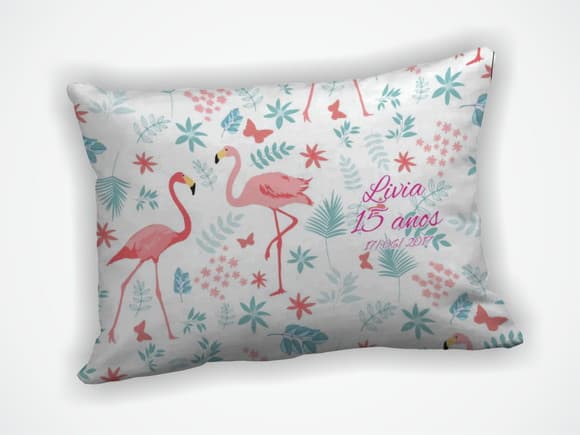 Almofada 18x28cm Personalizada Flamingo
