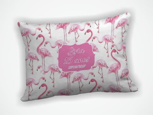 Almofada 18x28cm Personalizada Flamingo