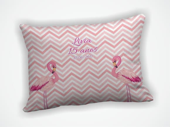 Almofada 18x28cm Personalizada Flamingo