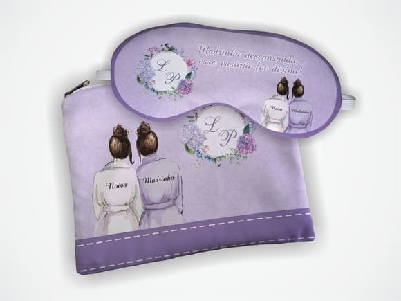 Kit Necessaire + Mascara Lilás Lavanda