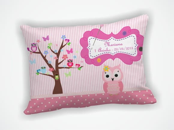 Almofada 18x28cm Personalizada Coruja