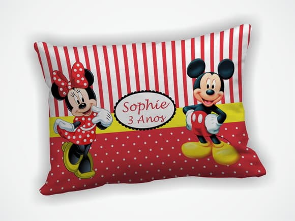 Almofada 18x28cm Personalizada Mickey e Minnie