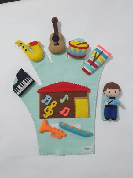 Luva Pedagógica e Educativa Instrumentos Musicais