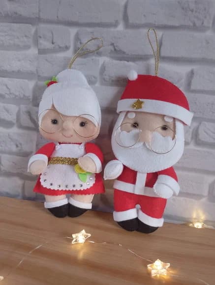 Pingente Papai e Mamãe Noel - o Casal