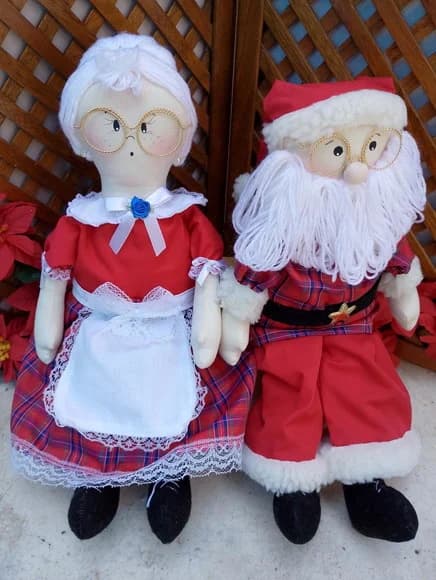Papai e Mamãe Noel de Pano - o Casal