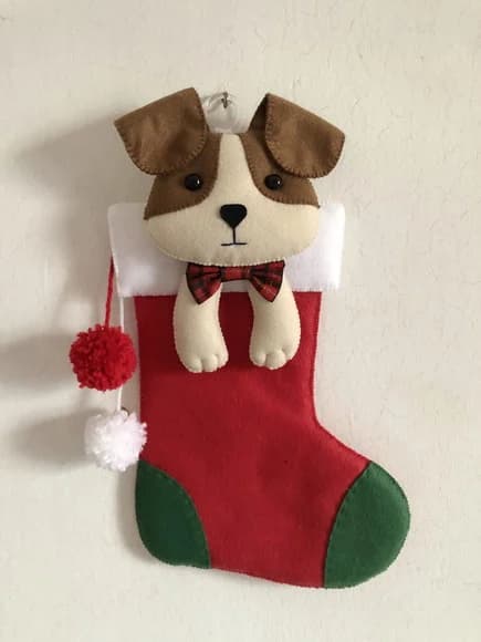 Bota de Natal em Feltro Pet Dog