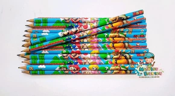 25 Lapis Personalizados Super Mario Bros