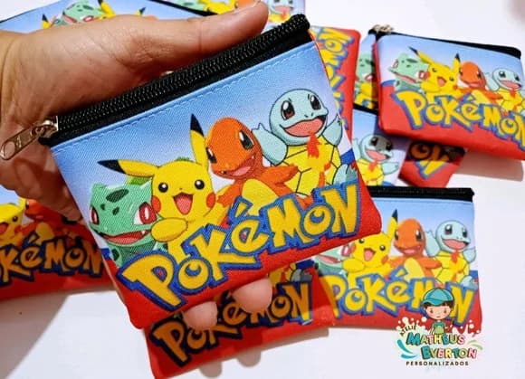 40 Porta Moedas Pokémon Tamanho: 10x12cm