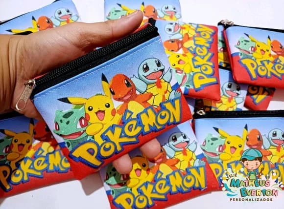 25 Porta Moedas Pokémon Tamanho: 10x12cm