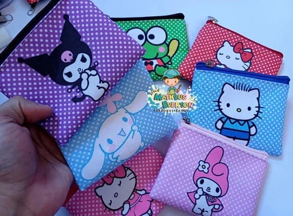50 Porta Moedas Hello Kitty Tamanho: 10x12cm