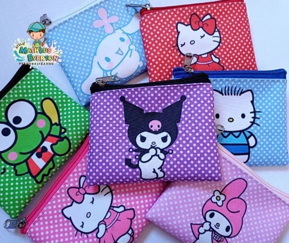 40 Porta Moedas Hello Kitty Tamanho: 10x12cm