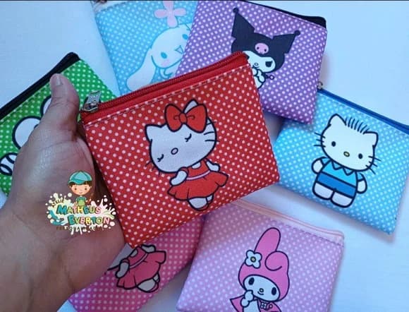 25 Porta Moedas Hello Kitty Tamanho: 10x12cm