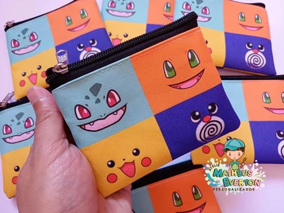 40 Porta Moedas Pokémon Tamanho: 10x12cm