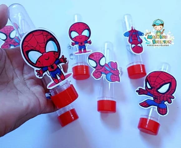 40 Tubetes Personalizados Homem Aranha (fzms Tds os Temas)