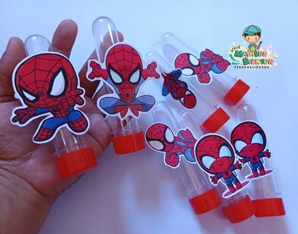 35 Tubetes Personalizados Homem Aranha (fzms Tds os Temas)