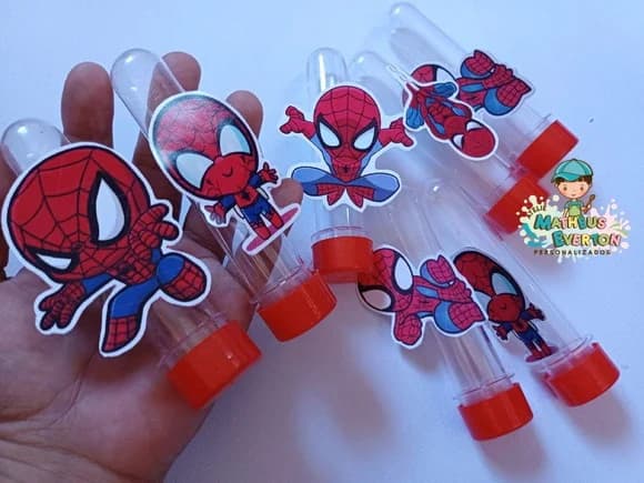 30 Tubetes Personalizados Homem Aranha (fzms Tds os Temas)