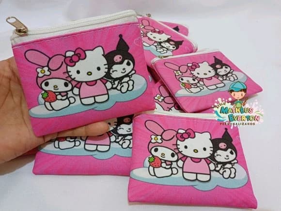 25 Porta Moedas Hello Kitty Tamanho: 10x12cm