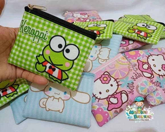 50 Porta Moedas Hello Kitty Tamanho: 10x12cm