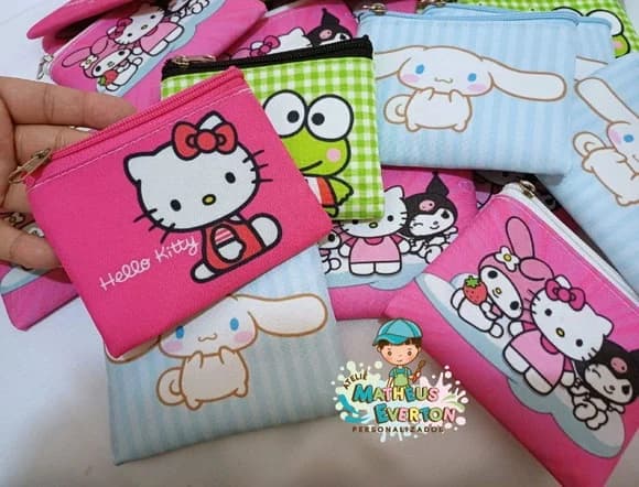 45 Porta Moedas Hello Kitty Tamanho: 10x12cm