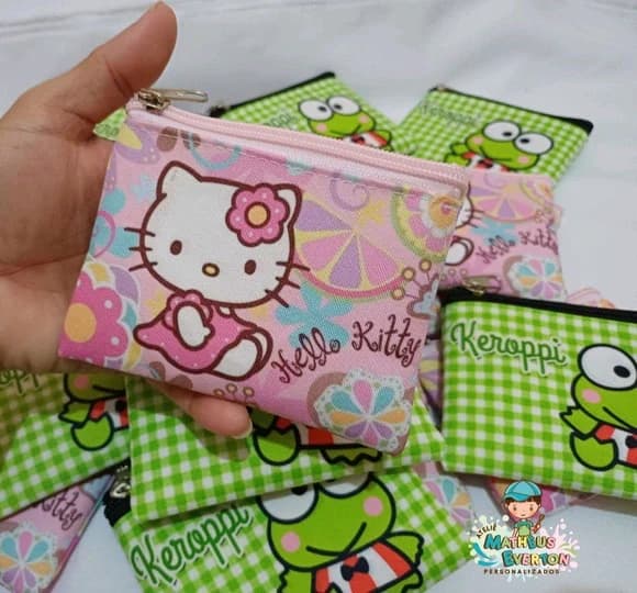 50 Porta Moedas Hello Kitty Tamanho: 10x12cm