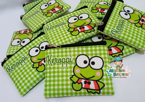 40 Porta Moedas Keroppi Tamanho: 10x12cm